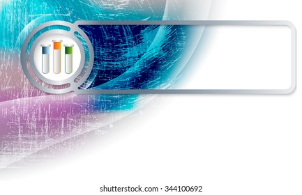Abstract background in the corner and Vector frame with test tubes