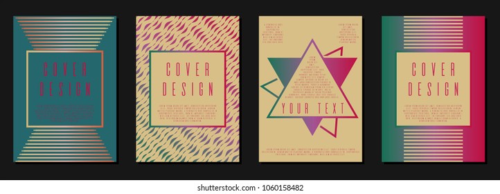 Abstract background corporate style.  Set of sheets A4.  Can be used for poster, brochure, magazine, card, book, flyer, banner, anniversary. Trendy corporate style.