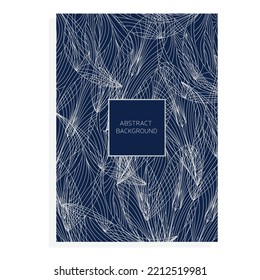 Abstract background for cover, any report for premium luxury brand with hand draw silver element and dark blue background. Vector illustration.