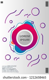 Abstract background cover design art, with a circle in the middle for text .color gradient shapes composition. Eps10. fluid vector. 