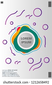 Abstract background cover design art, with a circle in the middle for text .color gradient shapes composition. Eps10. fluid vector. 