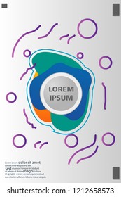 Abstract background cover design art, with a circle in the middle for text .color gradient shapes composition. Eps10. fluid vector. 