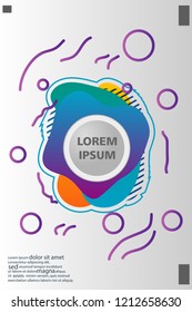 Abstract background cover design art, with a circle in the middle for text .color gradient shapes composition. Eps10. fluid vector. 