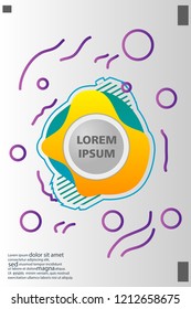Abstract background cover design art, with a circle in the middle for text .color gradient shapes composition. Eps10. fluid vector. 