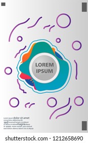 Abstract background cover design art, with a circle in the middle for text .color gradient shapes composition. Eps10. fluid vector. 