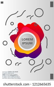 Abstract background cover design art, with a circle in the middle for text .color gradient shapes composition. Eps10. fluid vector. 