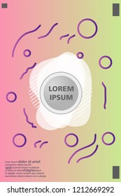 Abstract background cover design art, with a circle in the middle for text .color gradient shapes composition. Eps10. fluid vector. 
