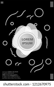 Abstract background cover design art, with a circle in the middle for text .color gradient shapes composition. Eps10. fluid vector. dark