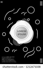 Abstract background cover design art, with a circle in the middle for text .color gradient shapes composition. Eps10. fluid vector. dark