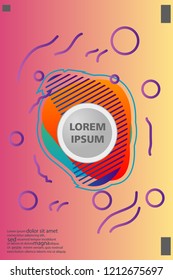 Abstract background cover design art, with a circle in the middle for text .color gradient shapes composition. Eps10. fluid vector. 