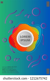 Abstract background cover design art, with a circle in the middle for text .color gradient shapes composition. Eps10. fluid vector. 