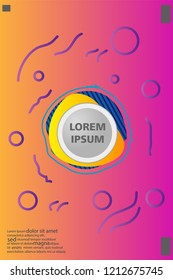 Abstract background cover design art, with a circle in the middle for text .color gradient shapes composition. Eps10. fluid vector. 