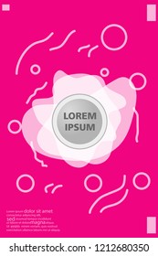 Abstract background cover design art, with a circle in the middle for text. light pink color .shapes composition. Eps10. fluid vector. 