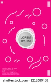 Abstract background cover design art, with a circle in the middle for text. light pink color .shapes composition. Eps10. fluid vector. 