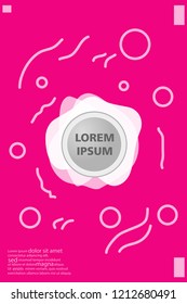 Abstract background cover design art, with a circle in the middle for text. light pink color .shapes composition. Eps10. fluid vector. 