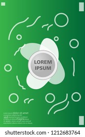Abstract background cover design art, with a circle in the middle for text .green color gradient shapes composition. Eps10. fluid vector. 