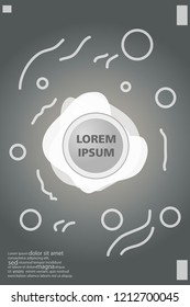 Abstract background cover design art, with a circle in the middle for text  grey.color gradient shapes composition. Eps10. fluid vector. 