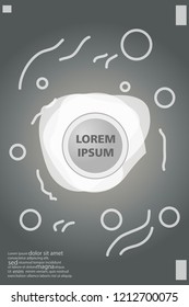 Abstract background cover design art, with a circle in the middle for text  grey.color gradient shapes composition. Eps10. fluid vector. 