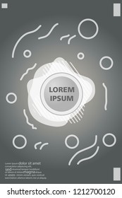 Abstract background cover design art, with a circle in the middle for text  grey.color gradient shapes composition. Eps10. fluid vector. 