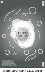 Abstract background cover design art, with a circle in the middle for text  grey.color gradient shapes composition. Eps10. fluid vector. 