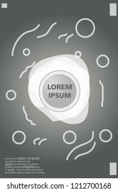 Abstract background cover design art, with a circle in the middle for text  grey.color gradient shapes composition. Eps10. fluid vector. 