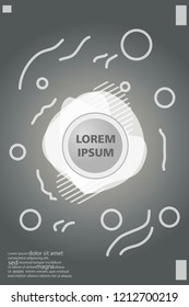 Abstract background cover design art, with a circle in the middle for text  grey.color gradient shapes composition. Eps10. fluid vector. 