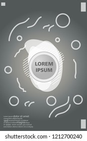 Abstract background cover design art, with a circle in the middle for text  grey.color gradient shapes composition. Eps10. fluid vector. 