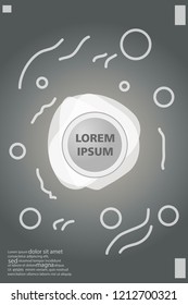 Abstract background cover design art, with a circle in the middle for text  grey.color gradient shapes composition. Eps10. fluid vector. 