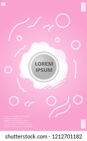 Abstract background cover design art, with a circle in the middle for text. light pink color .shapes composition. Eps10. fluid vector. 