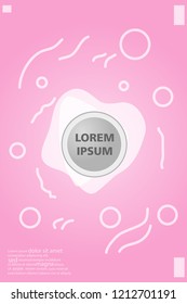 Abstract background cover design art, with a circle in the middle for text. light pink color .shapes composition. Eps10. fluid vector. 