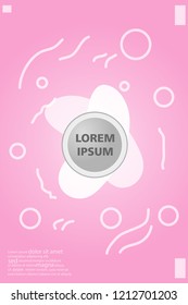 Abstract background cover design art, with a circle in the middle for text. light pink color .shapes composition. Eps10. fluid vector. 