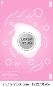 Abstract background cover design art, with a circle in the middle for text. light pink color .shapes composition. Eps10. fluid vector. 