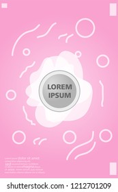 Abstract background cover design art, with a circle in the middle for text. light pink color .shapes composition. Eps10. fluid vector. 