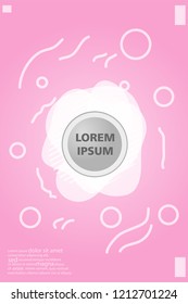 Abstract background cover design art, with a circle in the middle for text. light pink color .shapes composition. Eps10. fluid vector. 
