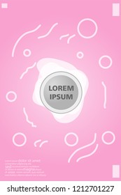 Abstract background cover design art, with a circle in the middle for text. light pink color .shapes composition. Eps10. fluid vector. 