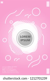 Abstract background cover design art, with a circle in the middle for text. light pink color .shapes composition. Eps10. fluid vector. 