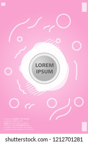 Abstract background cover design art, with a circle in the middle for text. light pink color .shapes composition. Eps10. fluid vector. 