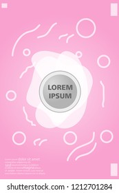 Abstract background cover design art, with a circle in the middle for text. light pink color .shapes composition. Eps10. fluid vector. 