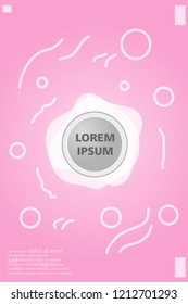 Abstract background cover design art, with a circle in the middle for text. light pink color .shapes composition. Eps10. fluid vector. 