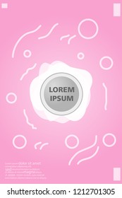 Abstract background cover design art, with a circle in the middle for text. light pink color .shapes composition. Eps10. fluid vector. 
