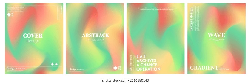 Abstractas diseño de la cubierta del fondo. Conjunto de carteles degradados en colores frescos con textura de nube suave. Luz Abstractas, en EPS 10
