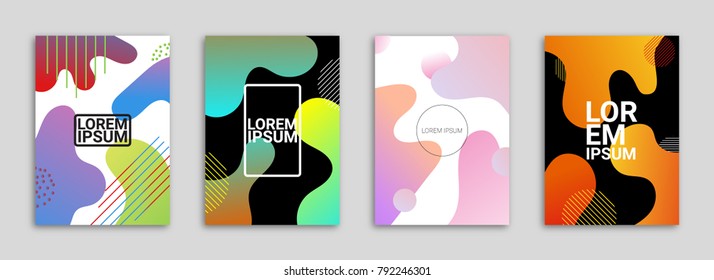 Abstract Background Cover / Flyer / Poster / Album Template Bundle - Blob Wavy Minimal Gradient.