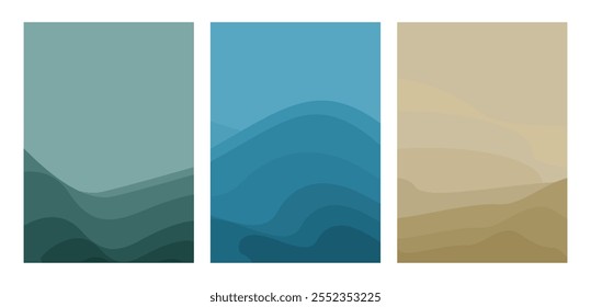 Abstract Background Cover or flyer template. Blue,brown and green theme abstract background. Wall decoration. design layout for presentation banners, flyers, posters and invitations.