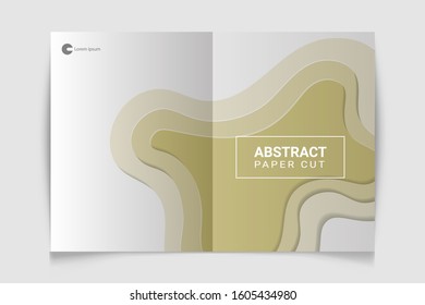 the abstract background of the cover of a green paper cut style