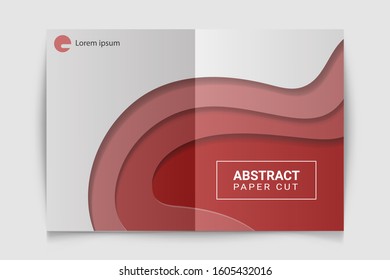 abstract background cover style red paper cut