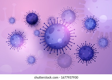 abstract background with covid 19 coronavirus bodies objects. vector cartoon coronavirus