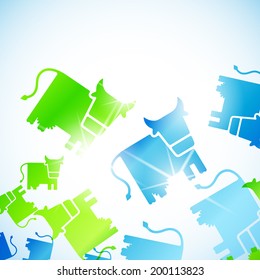 abstract background: cow