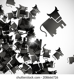 abstract background: cow