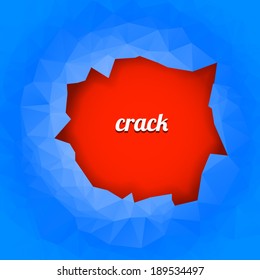 Abstract background with cracked hole and place for text
