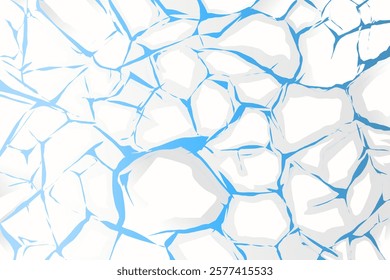 abstract background of cracked ice flakes on the water surface